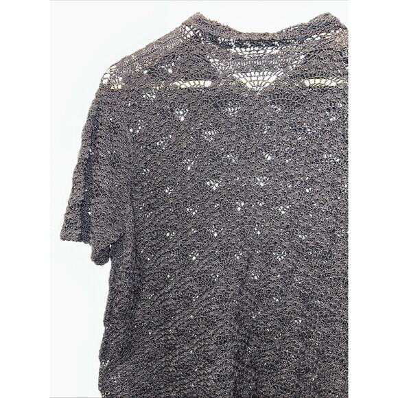 Black Crochet Knit Women's Medium Sweater Witchy Whimsigoth Oversized Goth - Picture 7 of 10